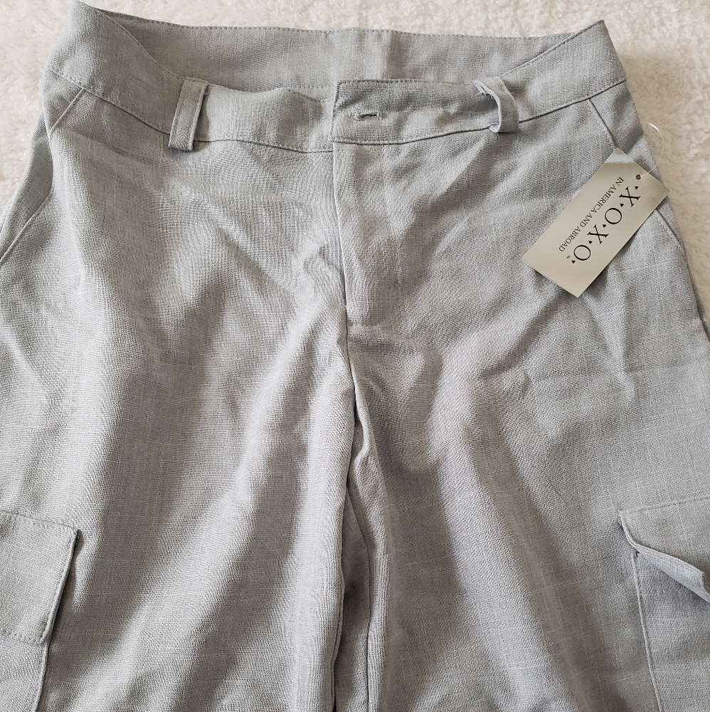 XOXO Light gray wide leg cargo pants